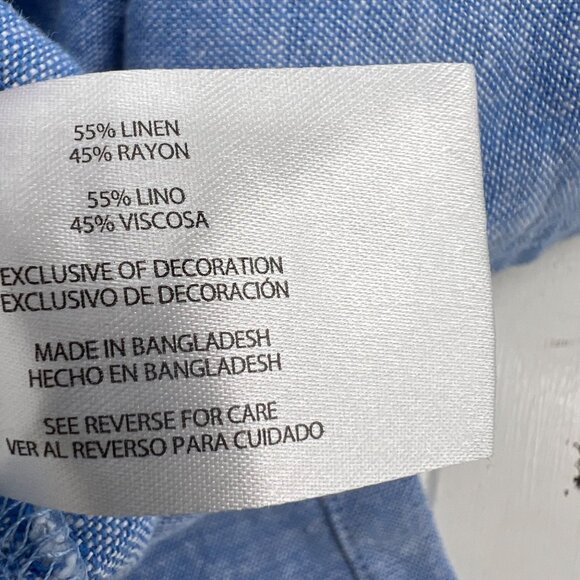 Orvis XL Light Blue Long Sleeve Linen Blend Button-Up Shirt‎ NWT - Picture 9 of 9